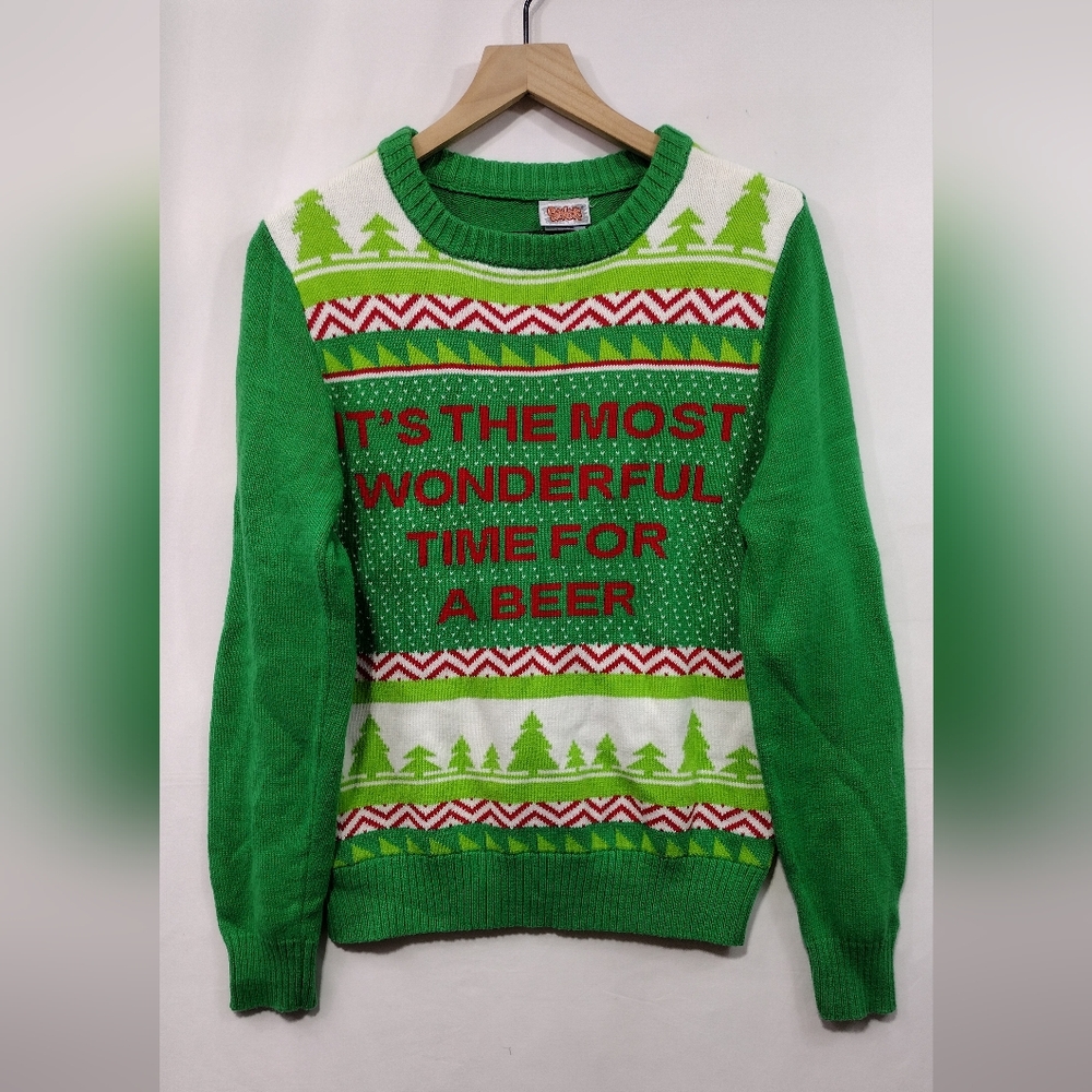 Spencer's Green and White Holiday Sweater